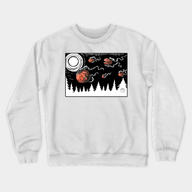 Night of the Jack o Lantern - Black Outlined Design Crewneck Sweatshirt by Nat Ewert Art